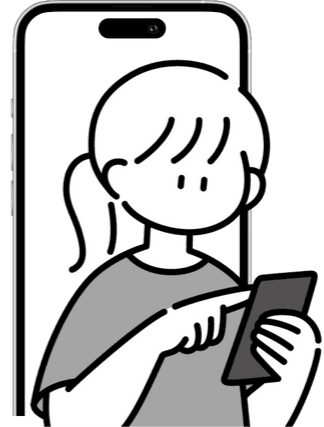 スマートフォンを見る女性